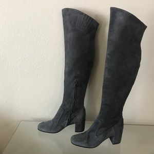 "NEW" VINCE GRAY SUEDE OVER THE KNEE BLYTHE BOOTS
